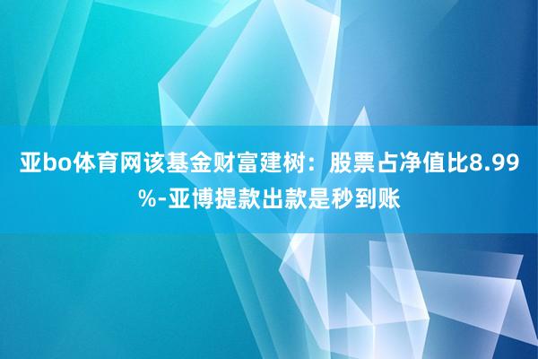 亚bo体育网该基金财富建树：股票占净值比8.99%-亚博提款出款是秒到账