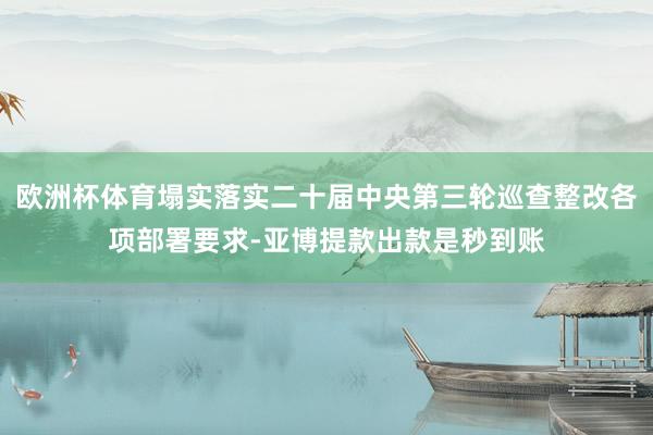 欧洲杯体育塌实落实二十届中央第三轮巡查整改各项部署要求-亚博提款出款是秒到账