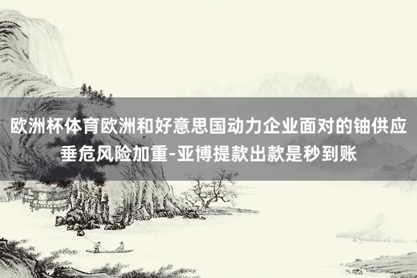 欧洲杯体育欧洲和好意思国动力企业面对的铀供应垂危风险加重-亚博提款出款是秒到账