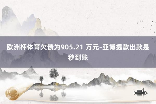 欧洲杯体育欠债为905.21 万元-亚博提款出款是秒到账