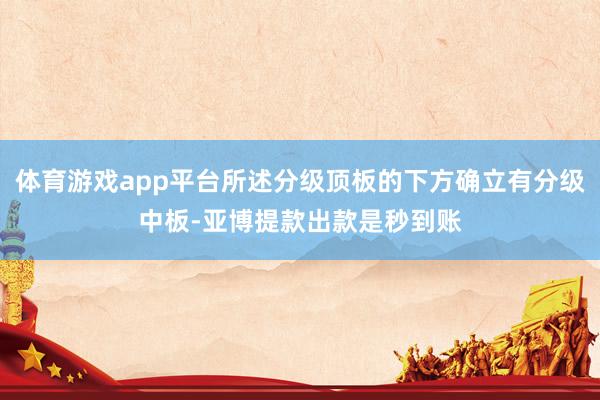 体育游戏app平台所述分级顶板的下方确立有分级中板-亚博提款出款是秒到账